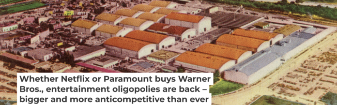 Warner Bros. was one of five studios that joined forces with Wall Street investors to gobble up independent theaters and movie producers in the 1920s. Nextrecord Archives/Getty Images